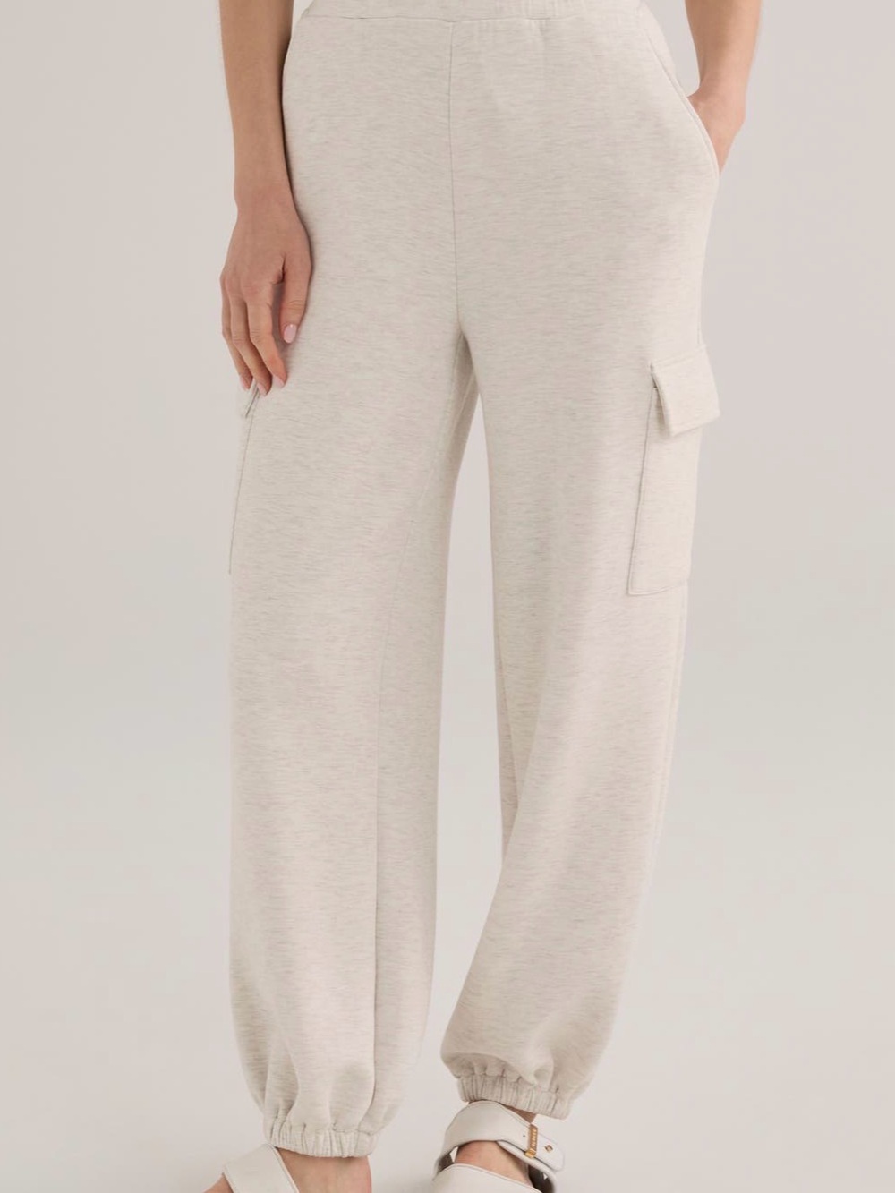 Varley “the cargo pants” in ivory marl
